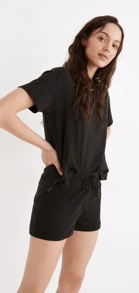 Madewell • MWL Breeze Drawstring Shorts lounge pj pajama knit True Black thumbnail 1