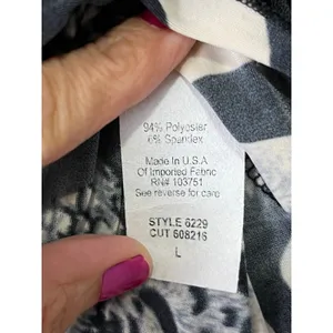 Vintage Y2K Animal Print Sequin Top Zebra Leopard Bell Sleeve Black Cream Large thumbnail 6