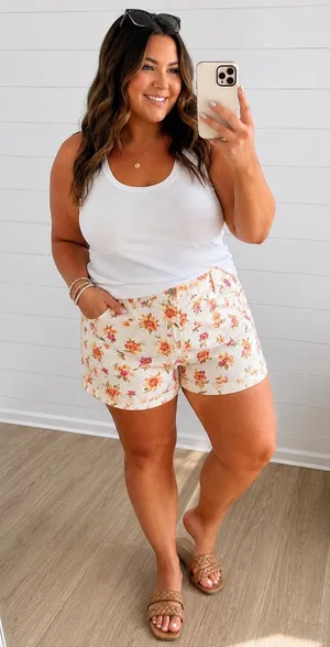 American Eagle Floral Shorts Mom thumbnail 1
