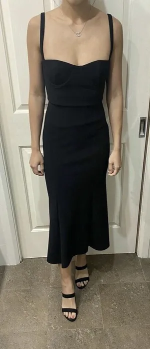 Bec + Bridge Black Bustier Midi‎ Dress Size 4 thumbnail 1