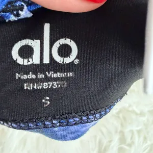Alo Yoga Goddess Bra Blue Black Snakeskin Print Multi Strap Sports Bra Size S thumbnail 4