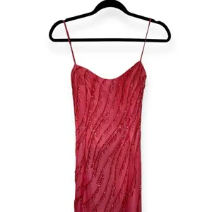 Vintage Y2K Maxi Gown Womens Pink Ombre Beaded Sequin thumbnail 6