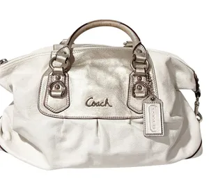 Coach Ashley Satchel Bag White Leather Top Handles K1149-F15445 thumbnail 1
