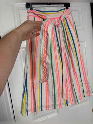 Boden Cathy Midi Skirt Multicolor Stripes Lined Size 6 White thumbnail 7