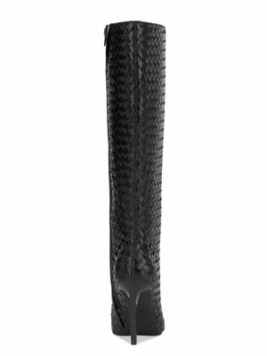 I.N.C. Women’s Savonia Heeled Boots in Black Woven, Size 8, NEW in Box thumbnail 2