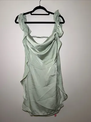 Cider Green Ruffled Sweetheart Neckline Mini Dress thumbnail 3