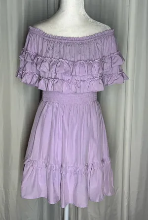 Entro Lavender Off-Shoulder Mini Dress Romper Size S thumbnail 1