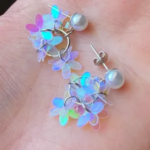 Handmade fairy cute unique style dangle earrings🩵 thumbnail 4