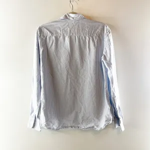 Brandy Melville Stephanie Long Sleeve Striped Button Down Shirt Blue M thumbnail 4
