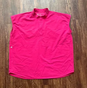 FIGS Women’s Shocking Pink Rafael Oversized Scrub Top Nursing Hospital - Size M thumbnail 1