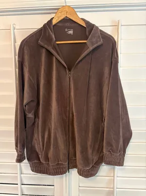 Offline Purple Velour Zip‎ Up Jacket Size Small thumbnail 1