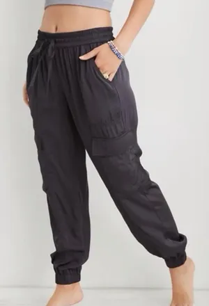Aerie Satin Cargo Jogger thumbnail 1