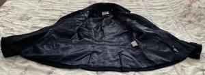 Navy Blue Wool Blend Double Breasted Pea Coat, size M thumbnail 10