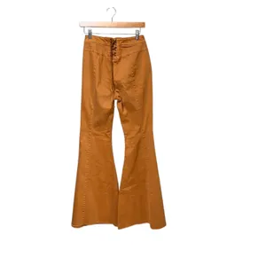 Free People We The Free Just Float On Flare Jeans Rust Orange Lace Up Back 27 thumbnail 4