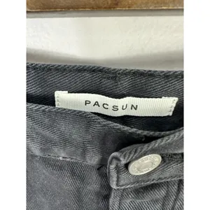 PacSun Denim Shorts 28 Black Vintage High Rise‎ Distressed Raw Hem Y2K Grunge thumbnail 3