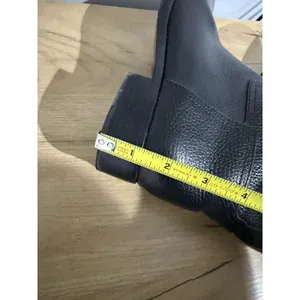 Tory Burch Black Riding Boots Pebbled Leather Sz 7 Gold‎ Detail thumbnail 11