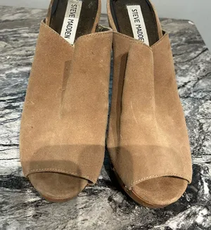 Steve Madden Tan Suede Mules thumbnail 1