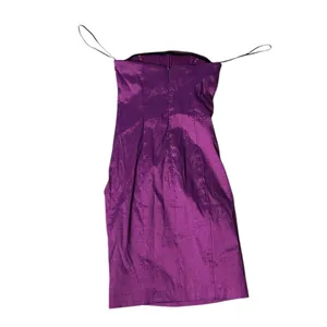 Morgan & Co. Purple Strapless Dress with Floral Accent size 1/2 thumbnail 2