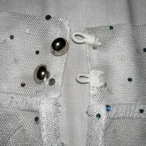 White mesh Sparkly top. Silver Size L thumbnail 4