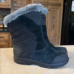 COLUMBIA Ice Maiden II‎ Slip Boot Suede Waterproof Winter Snow Black women’s 6 thumbnail 1