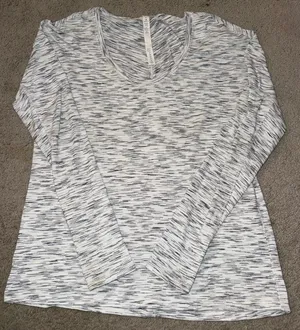 Lululemon White & Gray Long Sleeve Tee thumbnail 1