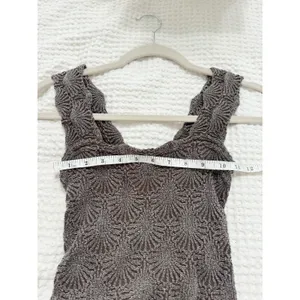 Free People Love Letter Textured Knit Tank Brown Sleeveless Top thumbnail 4