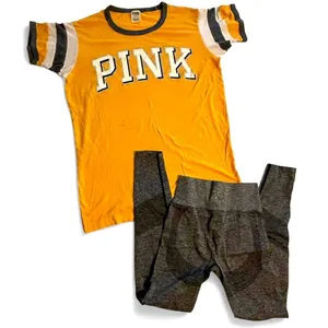 PINK Victoria's Secret Women's T-Shirt & Leggings Set Size S Multicolor thumbnail 1