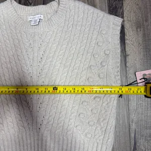 Sincerely Jules Cream Sweater Vest Sz M thumbnail 7