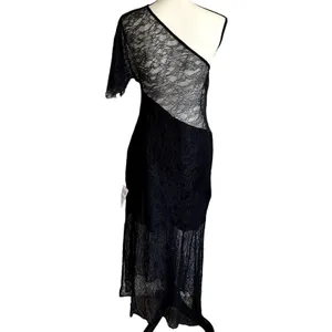 NWT ASOS One Shoulder Lace Evening‎ Midi Dress in Black thumbnail 2