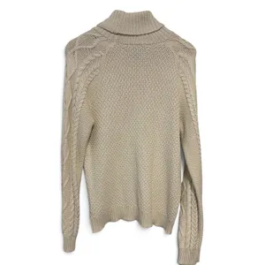 Lauren Ralph Lauren Cream Cable Knit Turtleneck Sweater XL Ivory Cotton Blend thumbnail 2