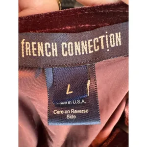 French Connection Burgundy Velvet Maxi Skirt L Made in USA 90s Y2K Column thumbnail 7