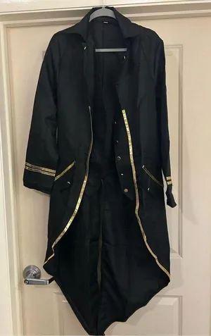 NEW Mens Steampunk Victorian Jacket Gothic Tailcoat Costume M thumbnail 3