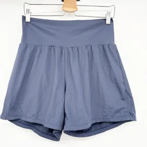Halara Womens SoftlyZero Airy Super High Waisted Yoga Shorts Blue Large Long thumbnail 1