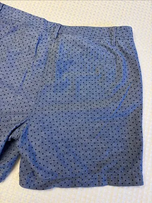 Talbots Girlfriend Chino Shorts Size 12 Light Blue Navy Polka Dot Classic Preppy thumbnail 7