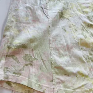 Anthropologie Pilcro Top Camo Yellow Green Ruffle Sleeve V-Neck Large thumbnail 3