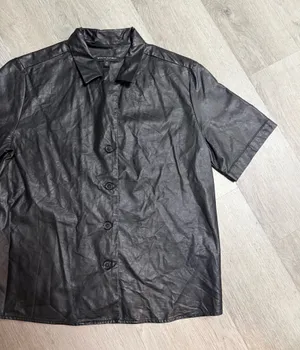 Banana Republic faux leather button up  thumbnail 2