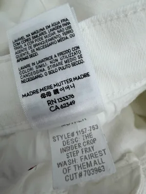 Mother Jeans Women’s 29 White Denim the Insider Crop Step Fray 1157-753 26” thumbnail 10