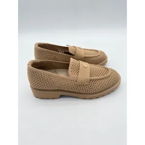 Vivaia Francesca Platform Chunky Heel Penny Minimalist Nude Peach Mesh Loafer 8 thumbnail 3