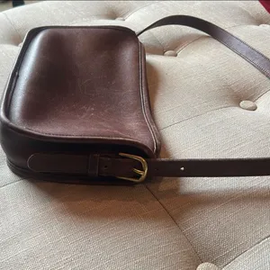 VTG 1993 COACH Brown MITCHELL Zip Leather Bag USA 9938 thumbnail 11