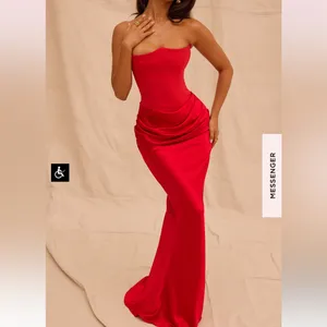 HOUSE OF‎ CB 'Persephone' Scarlet Strapless Corset Maxi Dress NWOT size S thumbnail 11