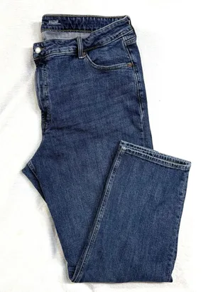 Old Navy 20 Extra High-Rise Straight Denim Jeans Medium Wash Secret-Smooth Work thumbnail 1