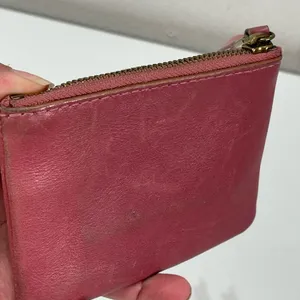 Madewell Leather Pocket Pouch Wallet Card Purse Dark Pink Small 4x5'' Preppy thumbnail 4