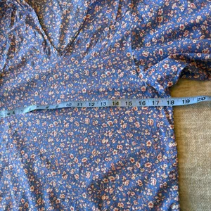 Madewell Blue Floral Puff‎ Sleeve V Neck Casual Blouse Top Women XS Boho Peasant thumbnail 4