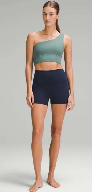 NWT Lululemon Align Asymmetrical Sports Bra Medium Forest Color Size 10 thumbnail 3
