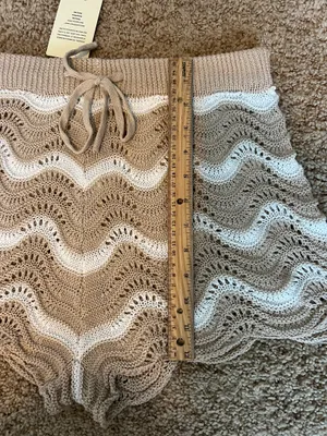 Tan and White Cupshe Knit Shorts thumbnail 5