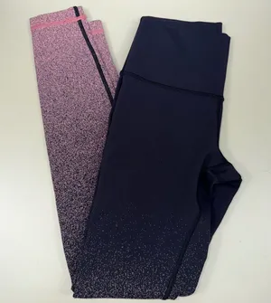 Lululemon Women’s Size 6 Leggings Black Pink Ombre Speckled thumbnail 1