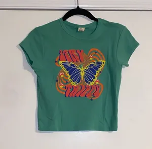 Urban Outfitters Green Stay Trippy Baby Tee thumbnail 1