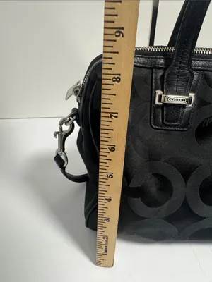 Coach Black Op Art Taylor Signature Satchel with Silver Hardware Crossbody thumbnail 11