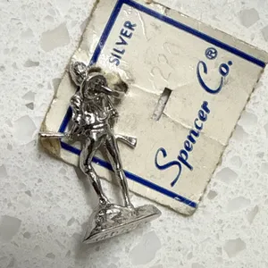 VINTAGE ESTATE SPENCER CO. 925 STERLING SILVER‎ Minute Man CHARM thumbnail 2