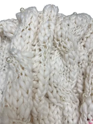 Betsey Johnson womens white cream beaded neck scarf One Size SKU 10-648 thumbnail 3